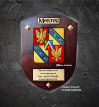 Brasão da família MARTINI na madeira