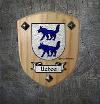 Brasão da família Uchoa ( feito na madeira )