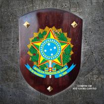 Brasão da República Federativa do Brasil na madeira - na madeira