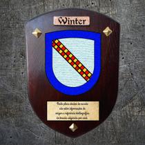 Brasão família Winter na madeira