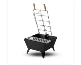 Braseiro Fogo de Chão C/ Espeto e Trempe Grelha Metávila