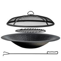 Brasero de aço OutVue 89 cm com acessórios para lenha
