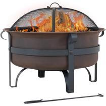 Brasero Sunnydaze Decor 74 cm a lenha, redondo, bronze