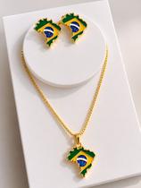 Brasil core tendência hexa copa do mundo colar brinco pingente bandeira mapa Brasil core tendência hexa copa do mundo colar brinco pingente bandeira mapa
