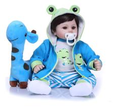 Brastoy Bebê Reborn Menino Boneco Menino Sapo Boneca Silicon