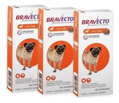 Bravecto 4,5 A 10 Kg Cães Cachorro Antipulgas 250 Mg Kit 3