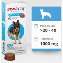 Bravecto Cães 20 A 40kg 1000mg Antipulgas E Carrapatos