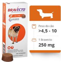 Bravecto Cães 4,5 A 10kg 250mg Antipulgas E Carrapatos