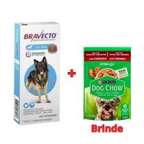 Bravecto para Cães de 20 a 40kg - 1000mg - MSD + Sachê Dog Chow Cordeiro