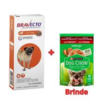 Bravecto para Cães de 4,5 a 10kg - 250mg - MSD + Sachê Dog Chow Cordeiro