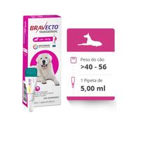 Bravecto Transdermal Cães 40 a 56 kg 1 Pipeta Antipulgas - msd