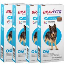 BravectoCães 20 A 40kg 1000mg Antipulgas - Kit com 4 Unidades - Envio Imediato