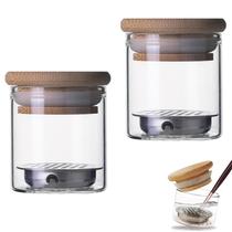 BRAVIKERLY Copo de Vidro para Lavagem de Pincéis de Nail Art 2 Unidades
