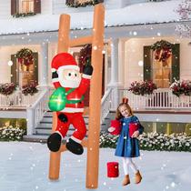 BrdJade Climbing Santa inflável de Natal de 6 pés com luzes LED BrdJade Climbing Santa inflável de Natal de 6 pés com luzes LED