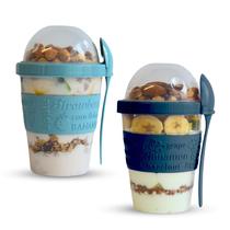 Breakfast On the Go Cups Salda, 20 onças, conjunto de 2 com colher Breakfast On the Go Cups Salda, 20 onças, conjunto de 2 com colher
