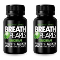 Breath Pearls Original Freshens Breath: 300 cápsulas gelatinosas x pacote com 2