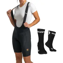 Bretelle ciclismo feminino Free Force Performance Gel + meia