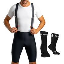 Bretelle ciclismo masculino Free Force Endurance gel + meia