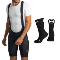 Bretelle ciclismo masculino Free Force Performance Gel + meia