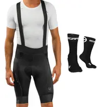 Bretelle ciclismo masculino Free Force Training Gel + meia