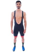 Bretelle de Ciclismo Elite Masculino Preto e Vermelho