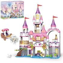 BRICK STORY Dream Girls Castle Building Sets 516 Pcs Princess Castle com Kit de Construção de Carruagem para Meninas Pink Palace Creative STEM Building Toys Gift for Kids Aged 6-12