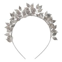 Bridal Leaf Tiara Crown Anglaces feitos em prata para casamento