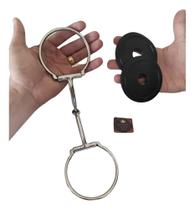 Bridão Argola D Inox Bocal De Ferro Para Cavalo + Br Inox Li