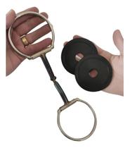 Bridão Argola D Inox Bocal De Ferro Para Cavalo + Fer