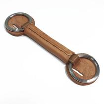 Bridão De Couro Com Argolas Inox Para Cavalo Charrete