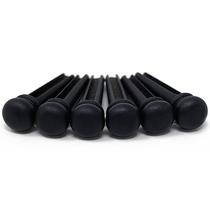 Bridge Pins Crosby Slotted Pure Ebony para guitarra de 6 e 12 cordas