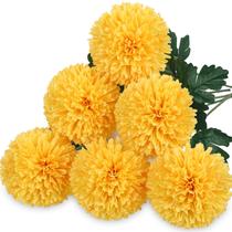 Briful Artificial Chrysanthemums Ball Flowers, 10 cm, cabeças, conjunto de 6