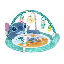 Bright Starts Disney Baby Stitch Alfombra y Gimnasio de Juego Fiesta en el Paraíso, Incluye 5 Juguetes Portátiles con Peluche de Stitch Desmontable, Para Bebés 0M+