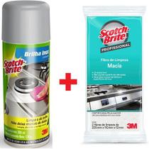 Brilha INOX Removedor Limpador + SCOTH Brite Fibra Macia 3M Brilha INOX Removedor Limpador + SCOTH Brite Fibra Macia 3M