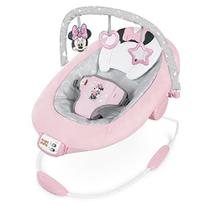 Brilhante Começa Minnie Mouse Rosy Skies Baby Bouncer com assento infantil vibrante, música & 3 brinquedos playtime, 23x19x23 Polegada (rosa)