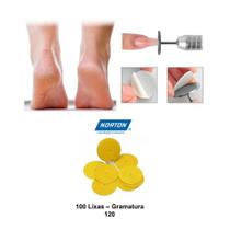 BRILHO - 100 Refis de Lixas Plantar Norton Para Manicure Pedicure Podologia - Gramatura 120