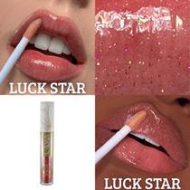 Brilho labial bitarra beauty 4ml - LUCK STAR - textura leve, cremoso, hidratação com e sem glitter, versatil, look hibrido, Combine o poder de cobertura com o brilho sofisticado do gloss.