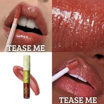 Brilho labial bitarra beauty 4ml - TEASE ME - textura leve, cremoso, hidratação com e sem glitter, versatil, look hibrido, Combine o poder de cobertura com o brilho sofisticado do gloss.