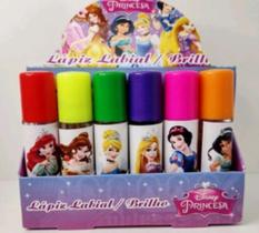 Brilho labial gloss infantil princessas - box c/ 24 unidades