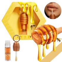 Brilho Labial Gloss Mel Abelha Sabor Mari Chaveiro Lip Honey Franciny Ehlke Maria Gloss Oleo - GLOSS LABIAL OLEO MEL ABELHA