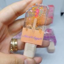 Brilho Labial Picolé Amor Anjo Glitter Rosa Hidratante e Cheiroso Lábios Radiantes!