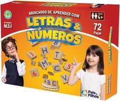 Brincando De Aprender Com Letras E Números 72 Pçs - Madeira, Sortido