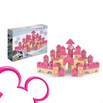 Brincando de Engenheiro Castelo das Princesas Edição Especial Disney 100 Anos 80 Peças Xalingo
