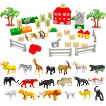 Brincando de Fazendeiro Brinquedo de Montar com 36 animais Brincando de Fazendeiro Brinquedo de Montar com 36 animais