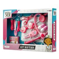 Brincando de Ser Kit Doutora com Acessórios Rosa e Branco Multikids - BR960