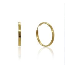 Brinco 1,7 Cm Argola Redonda Em Ouro 18K