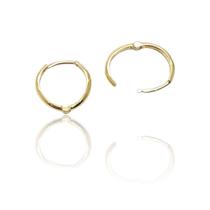 Brinco 1cm Argola Fecho Trava Click Ouro Amarelo 18k Primeiro Furo 13132k120