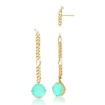 Brinco 2 em 1 ear jacket banhado a ouro