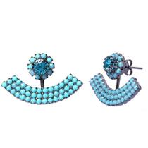 Brinco 2 Partes De Strass ul Claro Folheado A Grafite