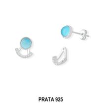 Brinco 3 em 1 com Pedras Naturais Brinco 3 em 1 com Pedras Naturais